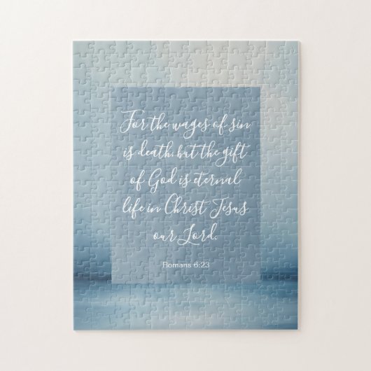 ローマ6:23カスタマイズ可能な聖書の詩 ジグソーパズル (縦)