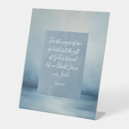 ローマ6:23カスタマイズ可能な聖書の詩 台座サイン