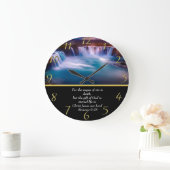 ローマ6:23キリスト教信仰の滝金ゴールド ラージ壁時計 (ホーム)