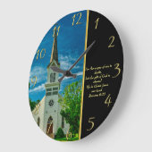 ローマ6:23ホワイトチャーチ金ゴールド ラージ壁時計 (傾斜)