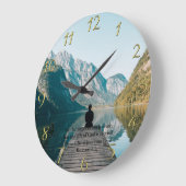 ローマ6:23波止場金ゴールド ラージ壁時計 (傾斜)