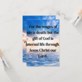 ローマ6:23聖書の詩の写真グリーティングカード カード (正面/裏面インサイチュ)