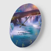 ローマ6:23金ゴールドキリスト教祈りの言葉 ラージ壁時計 (傾斜)