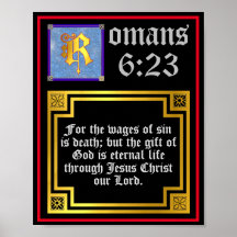 ローマ6 23金ゴールド照光文字バイブル引用文