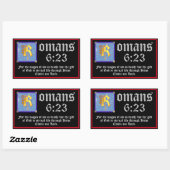 ローマ6:23金ゴールド照光文字聖句 長方形シール (シート)