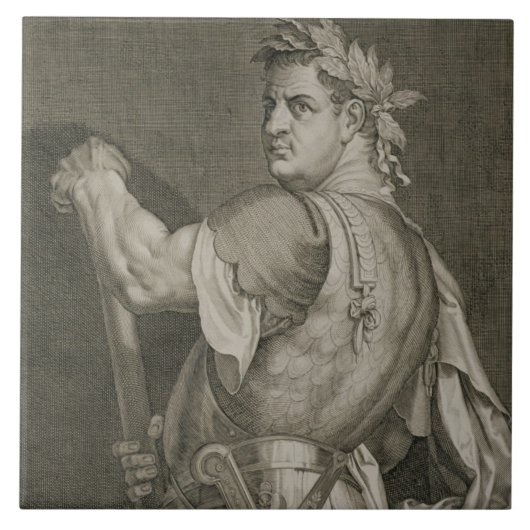 ローマ79-81の広告のengravのD. Titus Vespasian皇帝 タイル (正面)