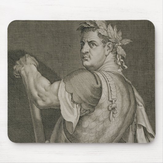 ローマ79-81の広告のengravのD. Titus Vespasian皇帝 マウスパッド (正面)