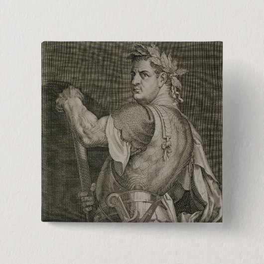 ローマ79-81の広告のengravのD. Titus Vespasian皇帝 缶バッジ (正面)
