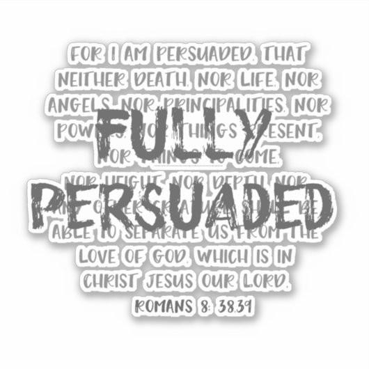 ローマ8聖書の詩と説得された引用文 シール (正面)
