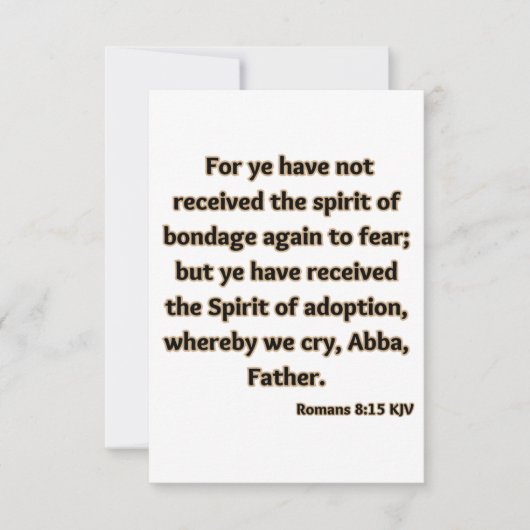 ローマ8:15 KJV聖書の聖なる書物、 経典挨拶 カード (正面)