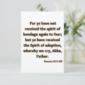 ローマ8:15 KJV聖書の聖なる書物、 経典挨拶 カード (スタンド正面)