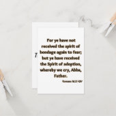 ローマ8:15 KJV聖書の聖なる書物、 経典挨拶 カード (正面/裏面インサイチュ)