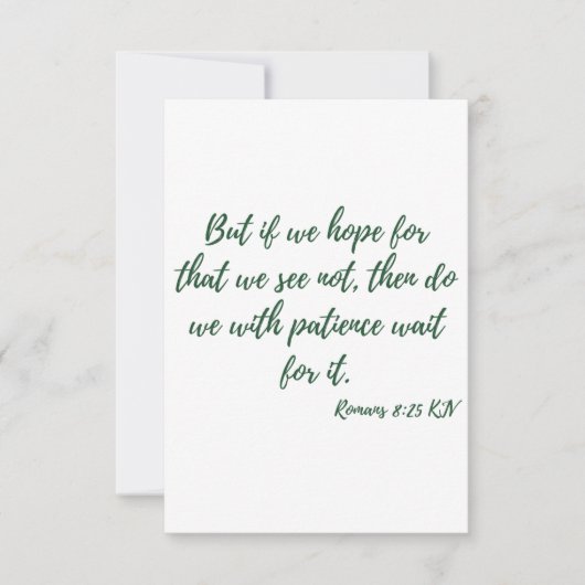 ローマ8:25 KJV聖書の聖なる書物、 経典挨拶 カード (正面)