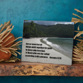 ローマ8:28すべてのものは善のために一緒に働く… フォトプラーク (側面)