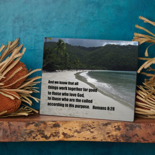 ローマ8:28すべてのものは善のために一緒に働く… フォトプラーク (側面)