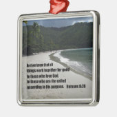 ローマ8:28すべてのものは善のために一緒に働く… メタルオーナメント (左)