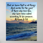 ローマ8:28わたしたちは、すべてのことにおいてクリスチャンであることを知っている ポスター (正面)