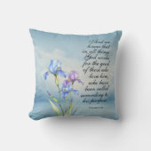 ローマ8:28アイリスの水色 クッション (正面)