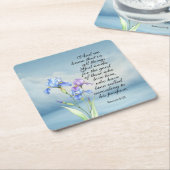 ローマ8:28アイリスの水色 スクエアペーパーコースター (アングル)