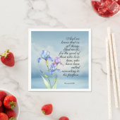 ローマ8:28アイリスの水色 スタンダードカクテルナプキン (インサイチュ)