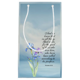 ローマ8:28アイリスの水色 スモールペーパーバッグ