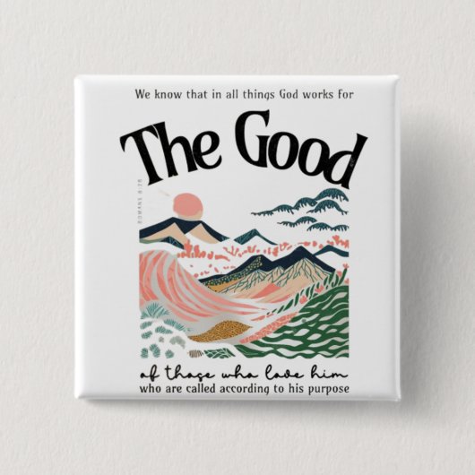 ローマ8:28アートワーク 缶バッジ (正面)