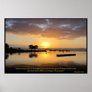ローマ8:28キリスト教の聖書の詩のポスター ポスター