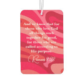 ローマ8:28クリスチャンやる気を起こさせる聖なる書物、 経典 カーエアーフレッシュナー (裏面)