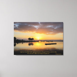 ローマ8:28クリスチャン・バイブル・バース・キャンバスアート キャンバスプリント