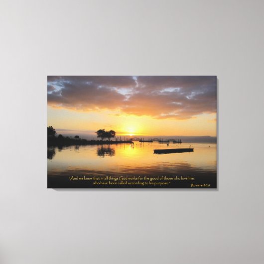 ローマ8:28クリスチャン・バイブル・バース・キャンバスアート キャンバスプリント (正面)