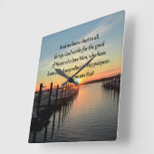 ローマ8:28サンセット写真デザイン スクエア壁時計 (傾斜)