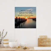 ローマ8:28サンセット写真デザイン ポスター (キッチン)