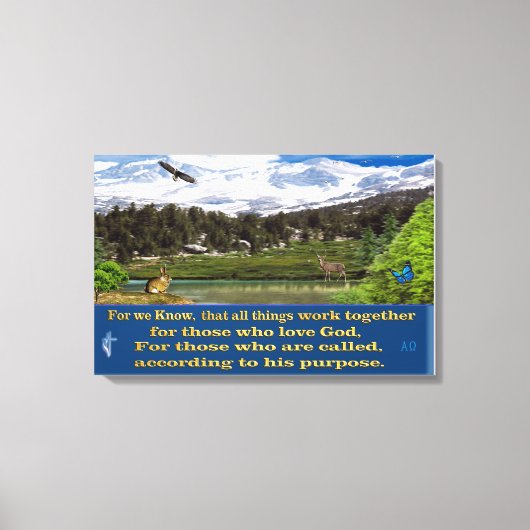 ローマ8:28包まれたキャンバスのポスター キャンバスプリント (正面)
