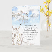 ローマ8:28神が善のために働くすべてのもの カード (黄色い花)