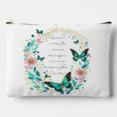 ローマ8:28花と蝶 アクセサリーポーチ (正面)