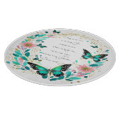 ローマ8:28花と蝶 カッティングボード (角)