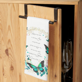 ローマ8:28花と蝶 キッチンタオル