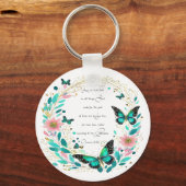 ローマ8:28花と蝶 キーホルダー (正面)