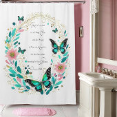 ローマ8:28花と蝶 シャワーカーテン