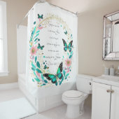 ローマ8:28花と蝶 シャワーカーテン (インサイチュ)