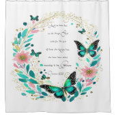 ローマ8:28花と蝶 シャワーカーテン (正面)