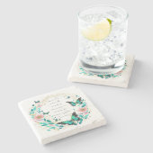 ローマ8:28花と蝶 ストーンコースター (横)