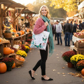 ローマ8:28花と蝶 トートバッグ