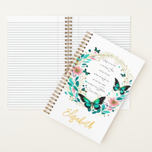 ローマ8:28花と蝶 ノートブック (内側)