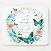 ローマ8:28花と蝶 マウスパッド (正面)