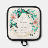 ローマ8:28花と蝶 鍋敷き (正面)