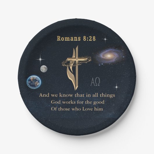 ローマ8:28 ペーパープレート (正面)