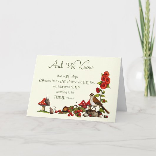 ローマ8:28:考えあなたのあなたの：自然、鳥、ネズミ カード (正面)
