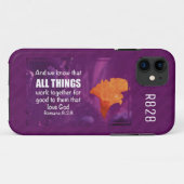 ローマ8:28 | ALL THINGS WORK TOGETHER PURPLE Case-Mate iPhoneケース (裏面(横))