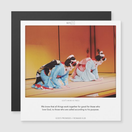 ローマ8:28 GOD'S Promises SCRIPIX磁気カード マグネット招待状 (正面/裏面)